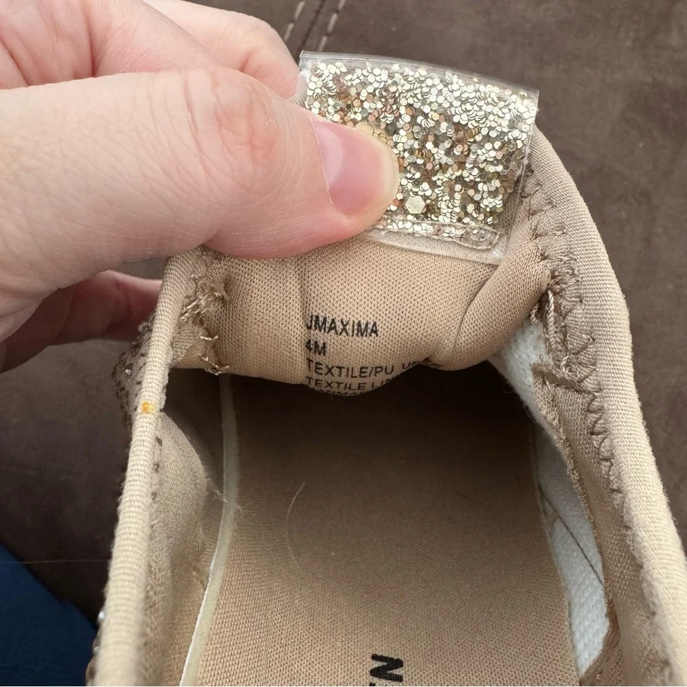 Steve Madden Jmaxima Blush Multi Jeweled Tan Bedazzled SM NY90 Sneakers Size 4M